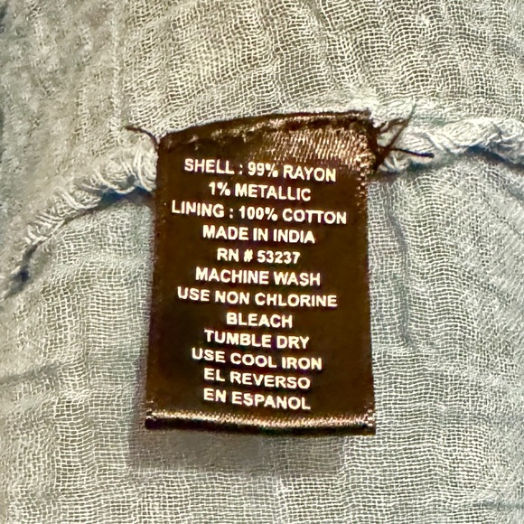 Mlle Gabrielle Blue Maxi Dress with Metallic Accents and Lace Inset, Size 2X - Picture 7 of 9